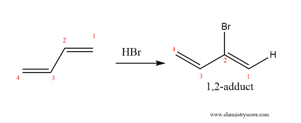 Structural reaction scheme for 1,2-Adduct
