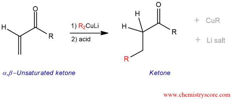 Structural reaction scheme for Addition of Gilman reagents to enones, diagram 1 of 3