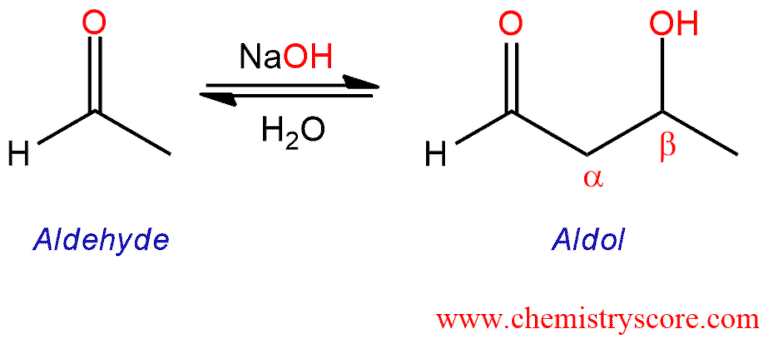 Structural scheme for Aldol addition reaction, diagram 1 of 4