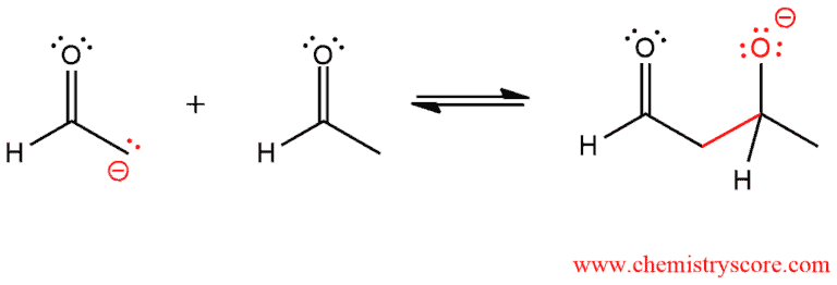 Structural scheme for Aldol addition reaction, diagram 3 of 4