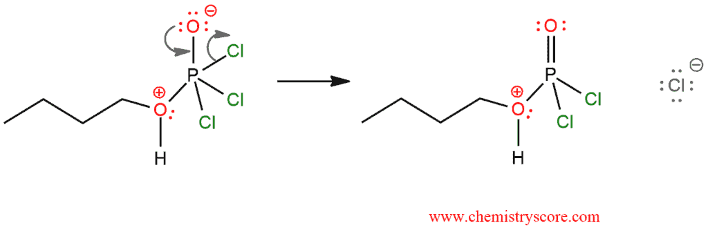 Structural reaction scheme for Alkenes from alcohols [POCl3], diagram 3 of 5