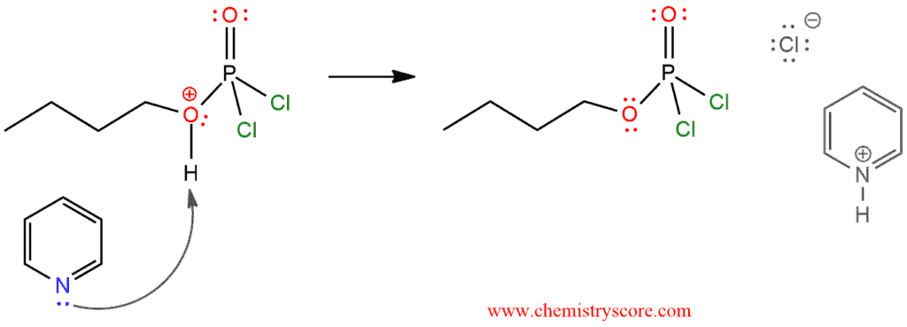 Structural reaction scheme for Alkenes from alcohols [POCl3], diagram 4 of 5