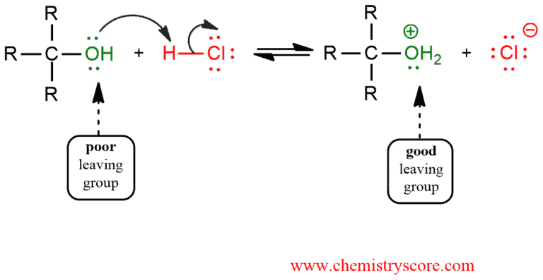 Structural reaction scheme for Alkyl chloride formation [HCl], diagram 2 of 4