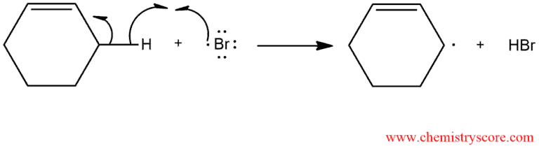 Structural reaction scheme for Allylic bromination [NBS], diagram 3 of 5