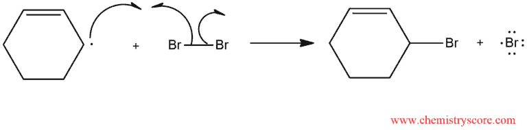 Structural reaction scheme for Allylic bromination [NBS], diagram 4 of 5