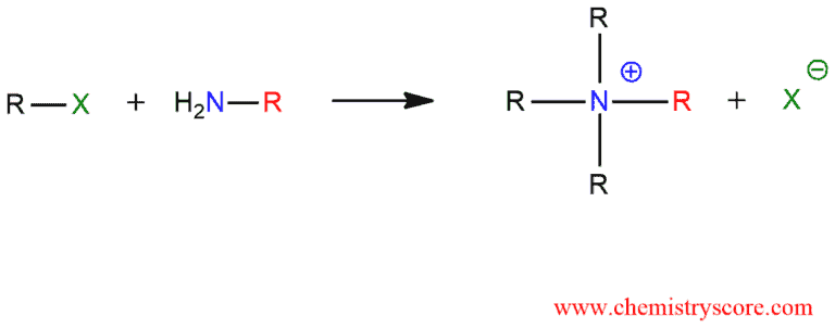 Structural reaction scheme for Ammonium salt formation [RNH2], diagram 1 of 3