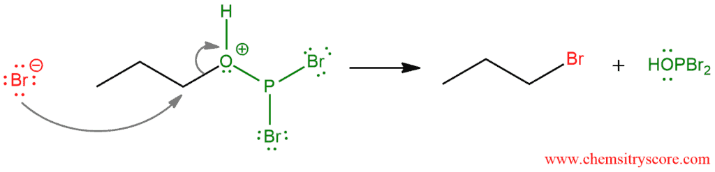 Structural reaction scheme for Conversion to alkyl bromides [PBr3], diagram 3 of 4