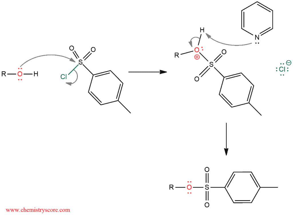 Structural reaction scheme for Conversion to tosylates/mesylates, diagram 2 of 3