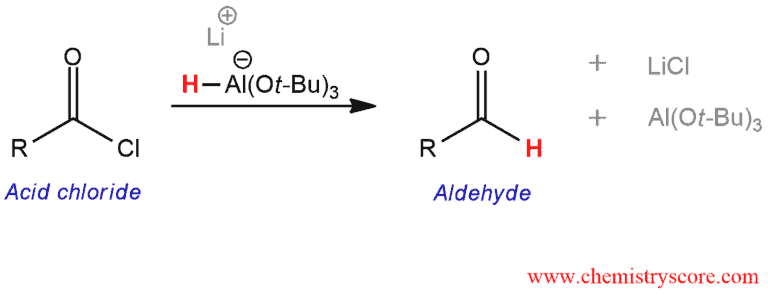 Structural reaction scheme for Conversion to aldehydes [LiAlH(OtBu)3], diagram 1 of 3