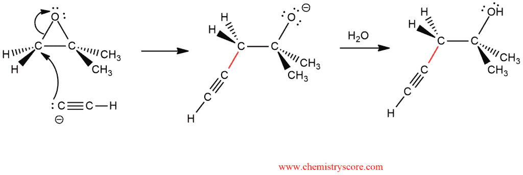 Structural reaction scheme for Deprotonation (acetylide formation), diagram 4 of 4