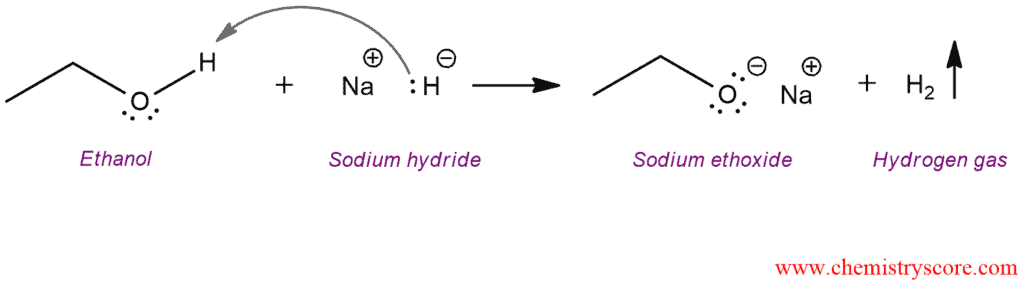Structural reaction scheme for Deprotonation [alkoxide formation], diagram 3 of 4