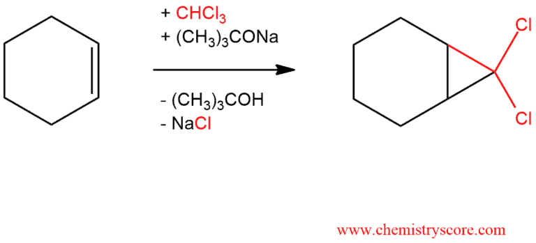 Structural reaction scheme for Dichlorocyclopropanation, diagram 1 of 2