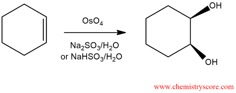 Structural reaction scheme for Dihydroxylation [OsO4], diagram 1 of 3