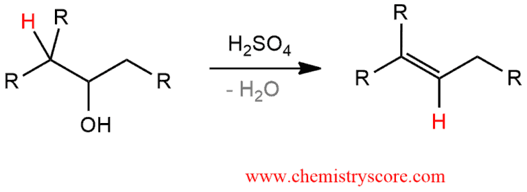 Structural reaction scheme for E1 with rearrangement [hydride shift], diagram 1 of 2