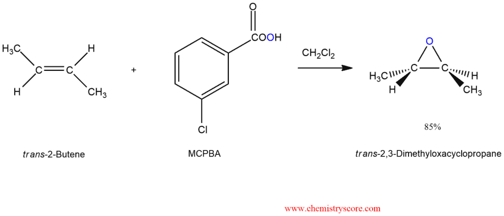 Structural reaction scheme for Epoxidation [RCO3H], diagram 1 of 5