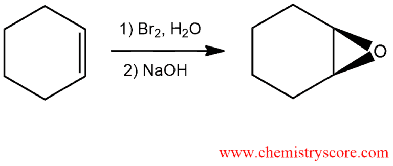 Structural reaction scheme for Epoxide formation [from halohydrins], diagram 1 of 3