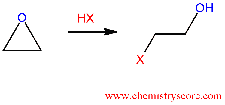 Structural reaction scheme for Epoxide opening [acidic conditions], diagram 1 of 3