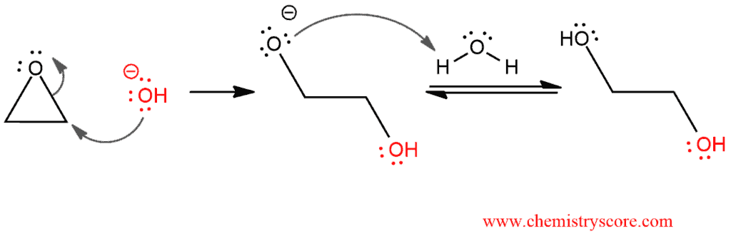 Structural reaction scheme for Epoxide opening [basic conditions], diagram 2 of 2