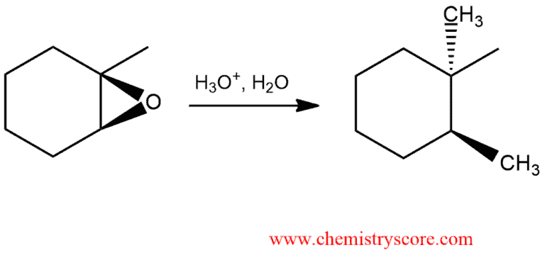 Structural reaction scheme for Epoxide opening [diol formation], diagram 1 of 2