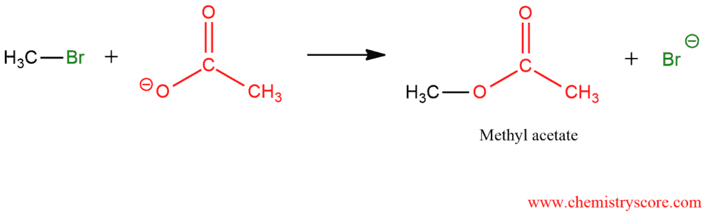 Structural reaction scheme for Ester formation [RCO2(–)], diagram 1 of 2