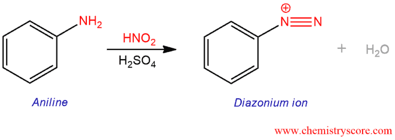 Structural reaction scheme for Formation of Diazonium Salts, diagram 1 of 3
