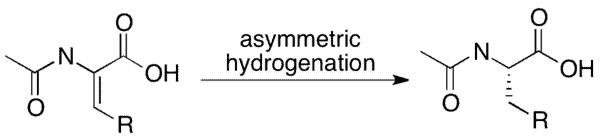 Structural reaction scheme for Asymmetric Hydrogenation