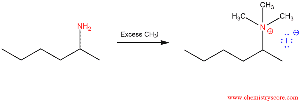 Structural reaction scheme for Hofmann Elimination, diagram 2 of 4
