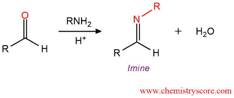 Structural reaction scheme for Imine formation [RNH2], diagram 1 of 3