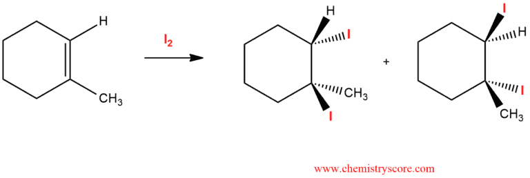 Structural reaction scheme for Iodination [I2], diagram 1 of 2