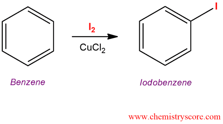 Structural reaction scheme for Iodination [I2/catalyst], diagram 1 of 3