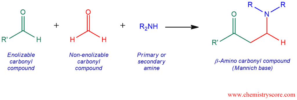 Structural scheme for Mannich Reaction, diagram 1 of 4
