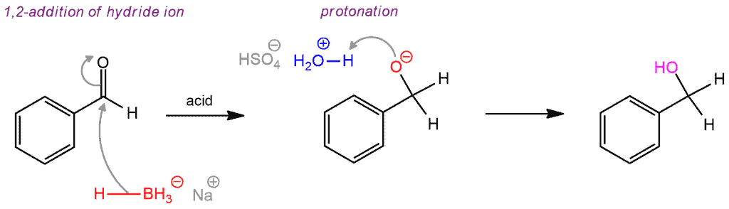 Structural reaction scheme for NaHB4 reagent, diagram 3 of 5