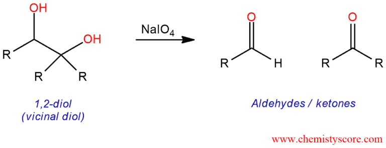 Structural reaction scheme for Oxidative cleavage of vicinal diols, diagram 1 of 4