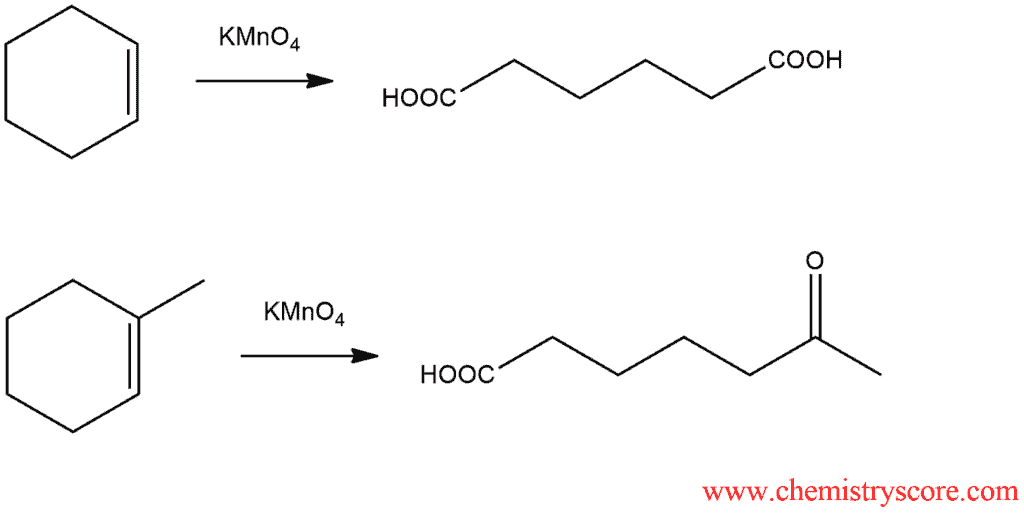 Structural reaction scheme for Oxidative Cleavage [KMnO4], diagram 3 of 3