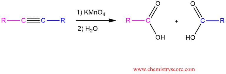 Structural reaction scheme for Oxidative cleavage [KMnO4], diagram 1 of 3
