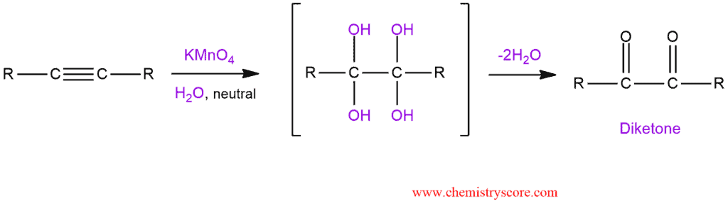 Structural reaction scheme for Oxidative cleavage [KMnO4], diagram 2 of 3