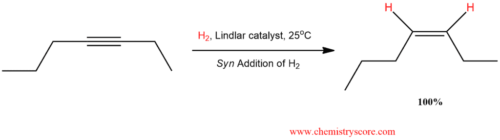 Structural reaction scheme for Partial reduction (Lindlar), diagram 1 of 3