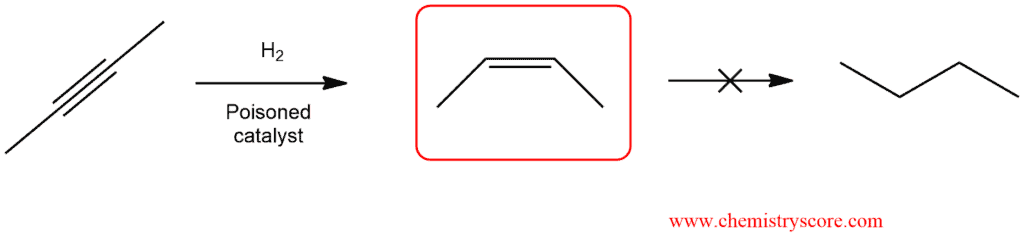 Structural reaction scheme for Partial reduction (Lindlar), diagram 2 of 3