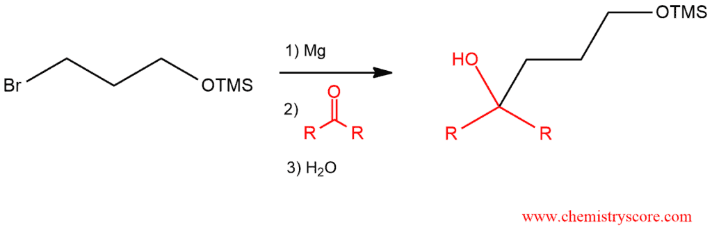 Structural reaction scheme for Protection as silyl ethers, diagram 3 of 4