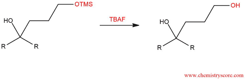 Structural reaction scheme for Protection as silyl ethers, diagram 4 of 4
