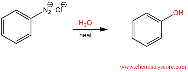 Structural reaction scheme for Reactions of Diazonium Salts, diagram 2 of 7