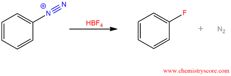 Structural reaction scheme for Reactions of Diazonium Salts, diagram 4 of 7