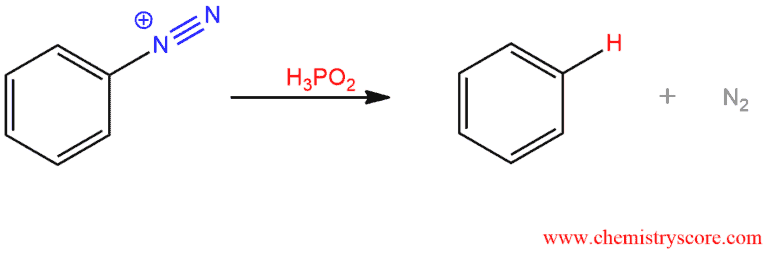 Structural reaction scheme for Reactions of Diazonium Salts, diagram 5 of 7