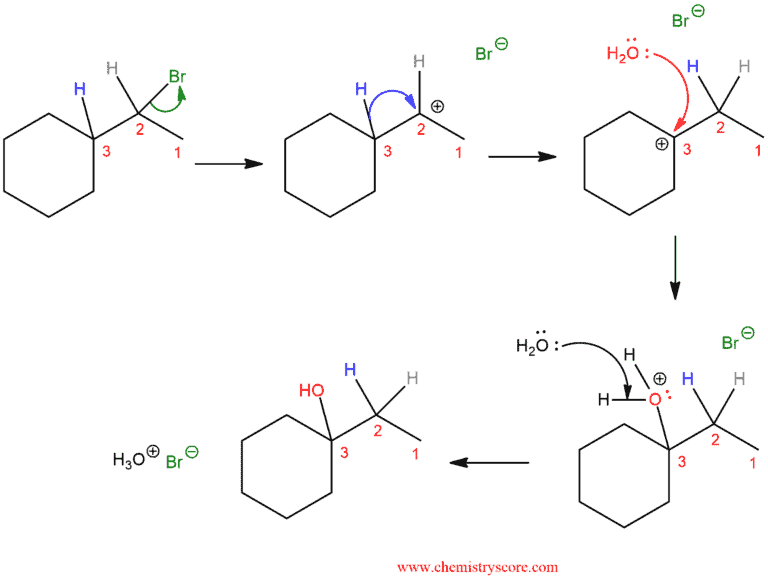 Structural reaction scheme for Rearrangements (Hydride Shift), diagram 6 of 6