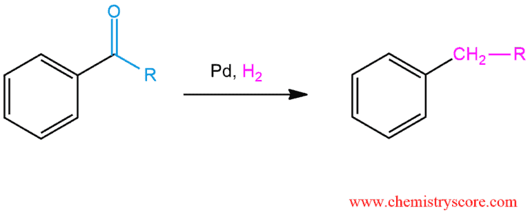 Structural reaction scheme for Reduction of aromatic ketones, diagram 1 of 3