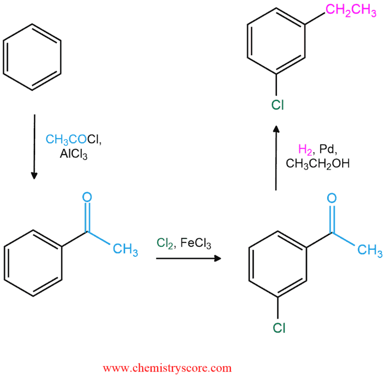 Structural reaction scheme for Reduction of aromatic ketones, diagram 3 of 3