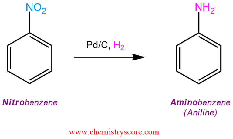 Structural reaction scheme for Reduction of nitro groups, diagram 1 of 3
