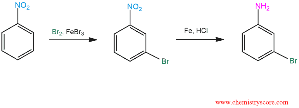 Structural reaction scheme for Reduction of nitro groups, diagram 3 of 3