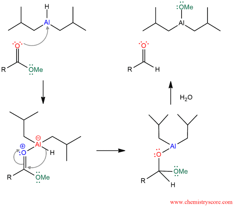 Structural reaction scheme for Reduction to aldehydes [DIBAL-H], diagram 2 of 2