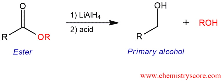 Structural reaction scheme for Reduction to alcohols [LiAlH4], diagram 1 of 2
